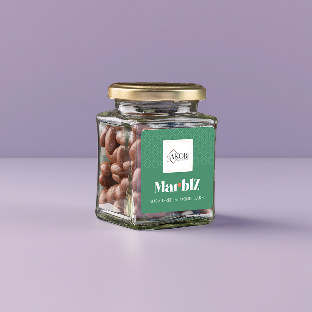 Jakobi Chocolatier - Marblz Sugarfree Dark Almond Bottle,